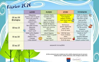 Menus Scolaires Février 2026